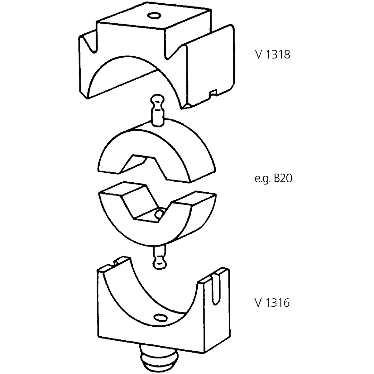 Die holders for system 1311 die holder (inner)
